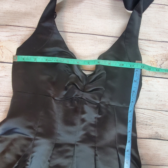 Moda international black silk halter dress EUC - Picture 3 of 8